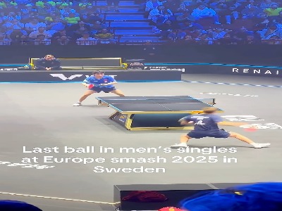 رالی فوق العاده در آخرین امتیاز فینال تنیس روی میز مردان اروپا