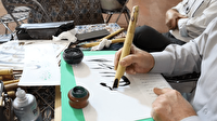 بداهه نویسی هنرمندان خوشنویس یزدی