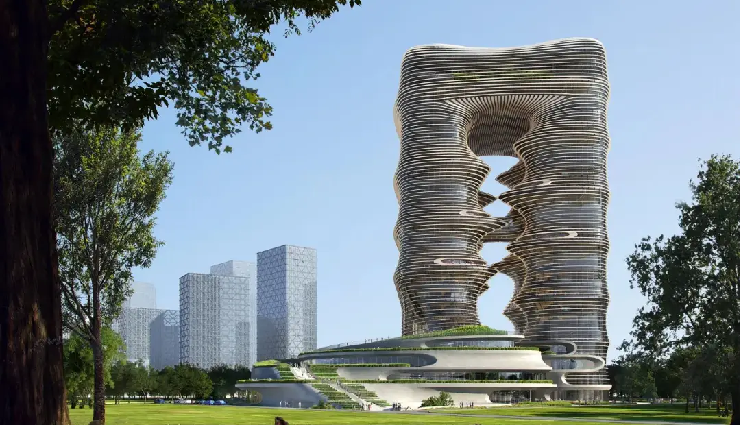 شاهکار جدید معماری زاها حدید در چین؛ ساختمانی مواج که گویی از آینده آمده است