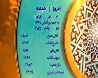 اوقات شرعی ۷ آذر ۱۴۰۴ به افق یزد