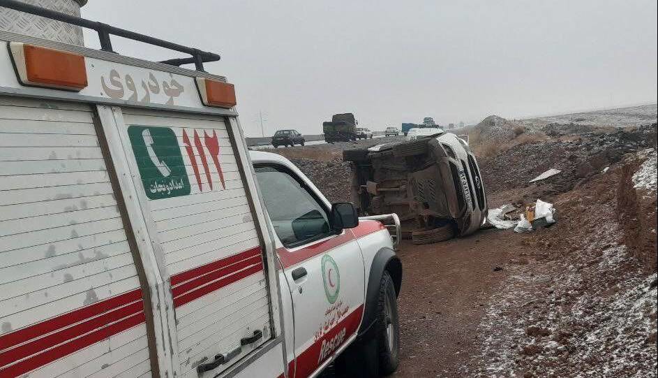 واژگونی خودروی تیگو هشت در یزد یک فوتی و پنج مصدوم داشت