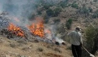 اطفای کامل حریق در مراتع تنگه ماهور شهرستان مروست با تلاش نیروهای امدادی