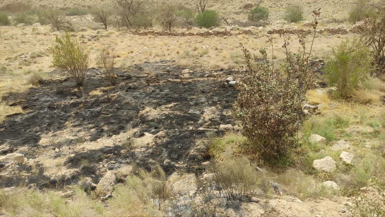 آتش سوزی باغات روستای بابامیر در دهستان میانکوه مهریز